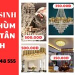 Giá vệ sinh đèn chùm tại Tân Bình